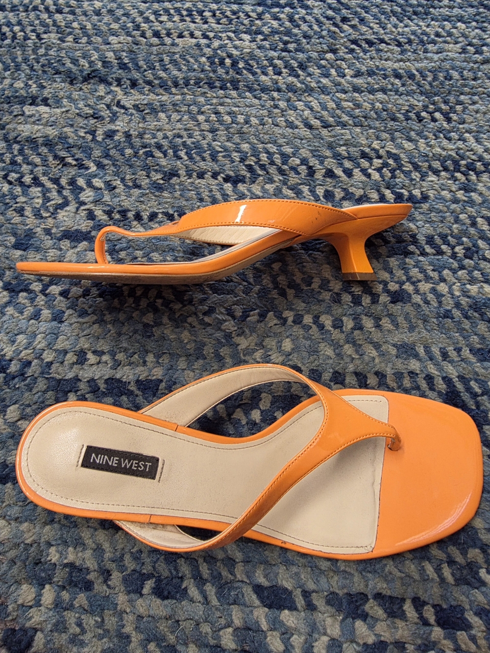 Nine West Orange Patent Thong Sandals - Picture 3 of 3